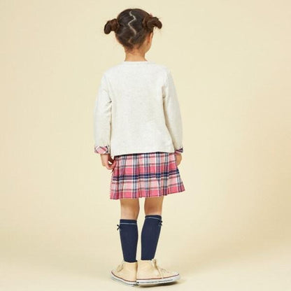 格紋百褶蝴蝶結裝飾裙褲（90～160）