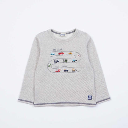 KPBOY 日本製/汽車圖案有機棉雙層長袖T恤（80～150）