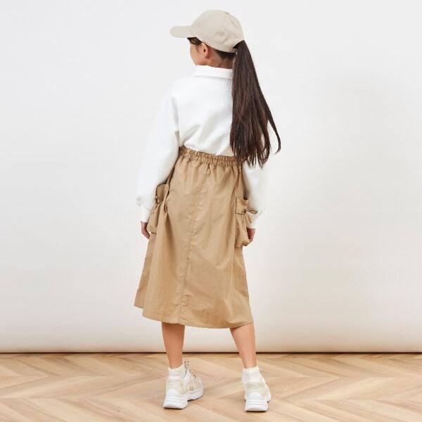 troislapins 半拉鍊拼接工裝連衣裙（140～160）