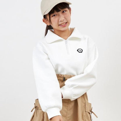 troislapins 半拉鍊拼接工裝連衣裙（140～160）