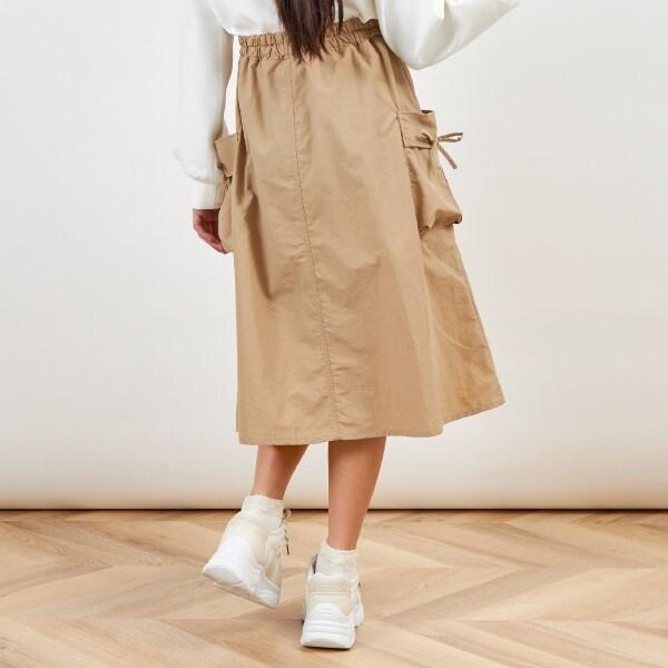 troislapins 半拉鍊拼接工裝連衣裙（140～160）