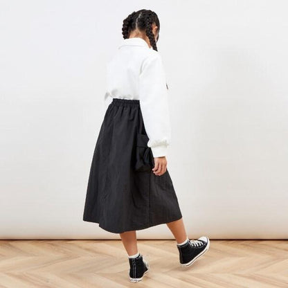 troislapins 半拉鍊拼接工裝連衣裙（140～160）