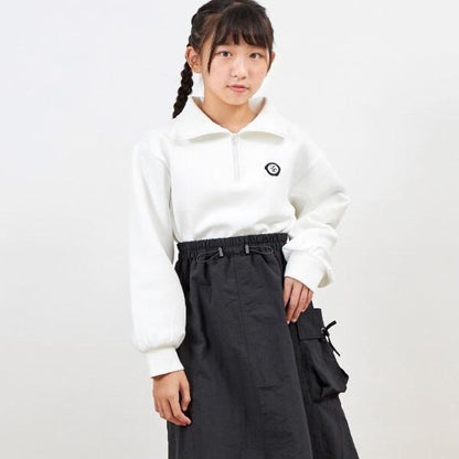 troislapins 半拉鍊拼接工裝連衣裙（140～160）