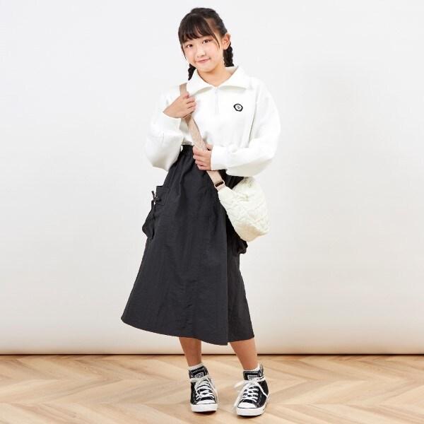 troislapins 半拉鍊拼接工裝連衣裙（140～160）