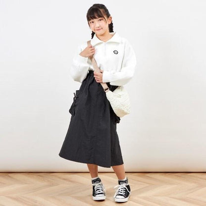 troislapins 半拉鍊拼接工裝連衣裙（140～160）