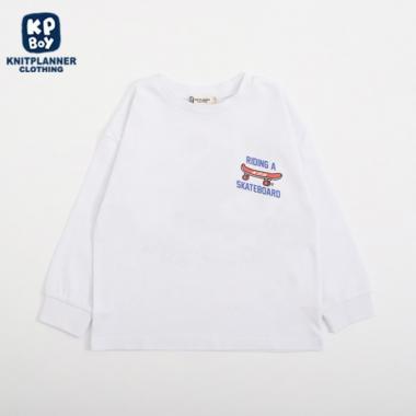 KPBOY 熊印花長袖T恤（100～160）