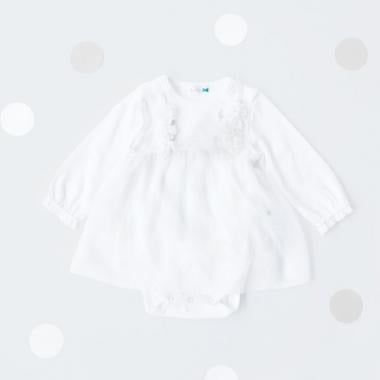 花朵圖案雪紡長款上衣&連體衣套裝