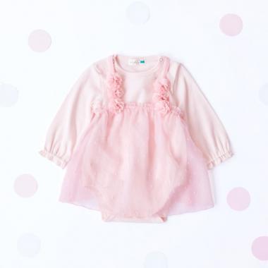 花朵圖案雪紡長款上衣&連體衣套裝