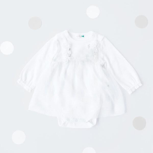 花朵圖案雪紡長款上衣&連體衣套裝