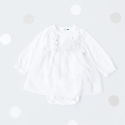 花朵圖案雪紡長款上衣&連體衣套裝