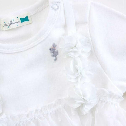 花朵圖案雪紡長款上衣&連體衣套裝