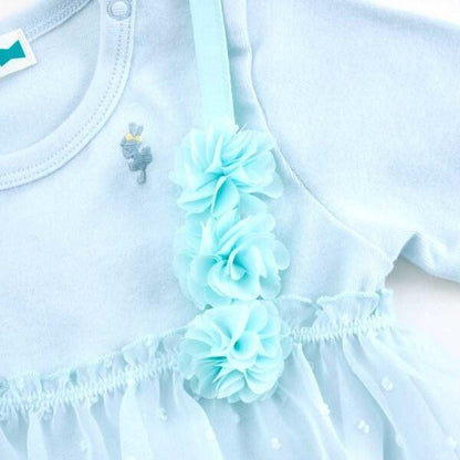 花朵圖案雪紡長款上衣&連體衣套裝