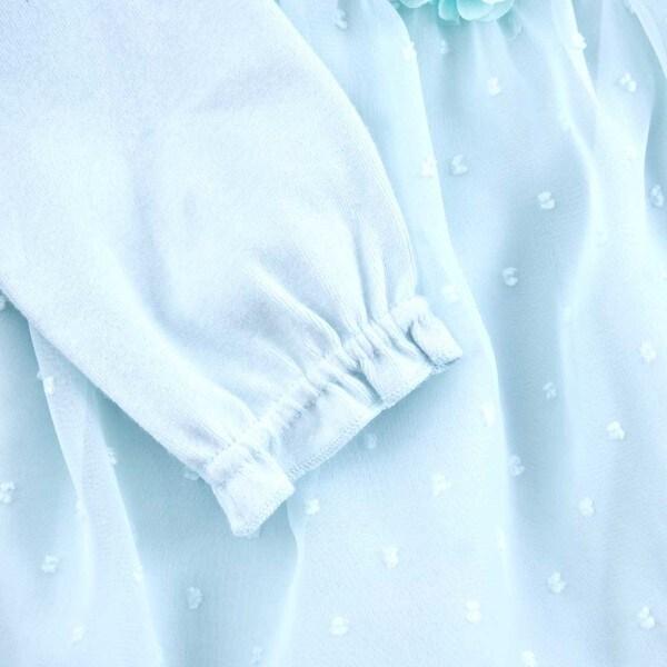 花朵圖案雪紡長款上衣&連體衣套裝