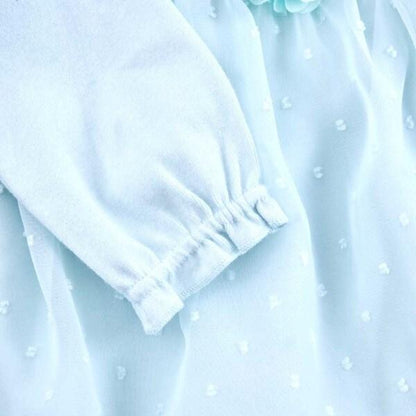 花朵圖案雪紡長款上衣&連體衣套裝