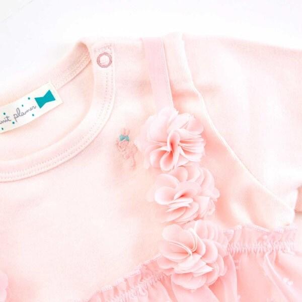 花朵圖案雪紡長款上衣&連體衣套裝