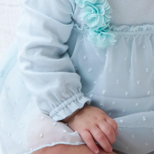 花朵圖案雪紡長款上衣&連體衣套裝