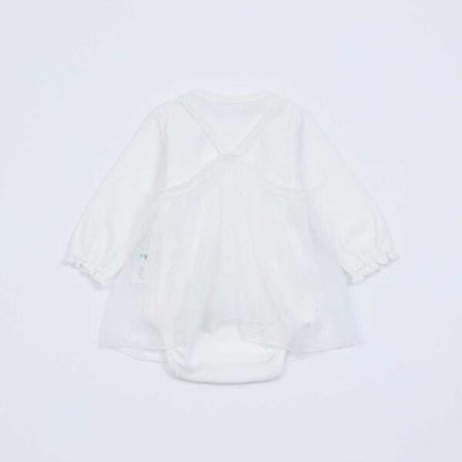 花朵圖案雪紡長款上衣&連體衣套裝