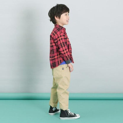 KPBOY 先染格子長袖襯衫(90～150)