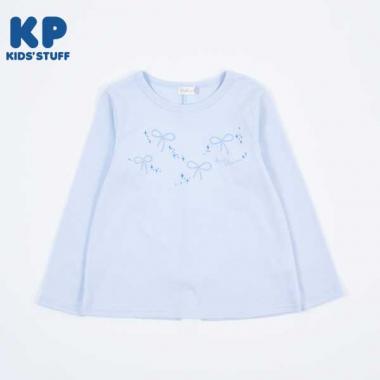 蝴蝶結刺繡長袖T恤（110～130）