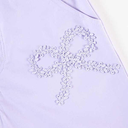 荷葉邊剪裁彈力府綢五分褲(90)