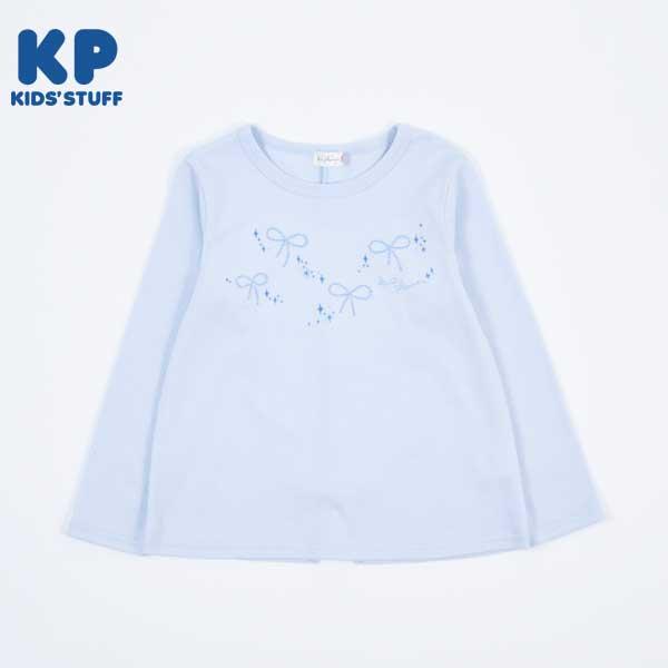 蝴蝶結刺繡長袖T恤（110～130）