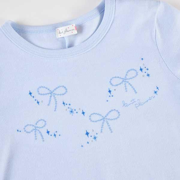 蝴蝶結刺繡長袖T恤（110～130）