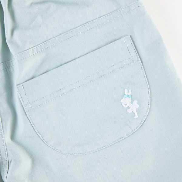 荷葉邊剪裁彈力府綢五分褲(90)