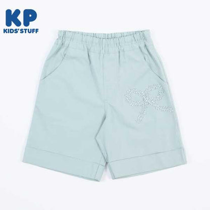 荷葉邊剪裁彈力府綢五分褲(90)