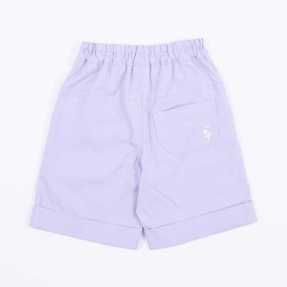 荷葉邊剪裁彈力府綢五分褲(90)