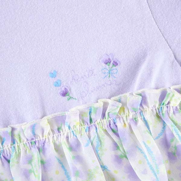 甜豌豆花紋雪紡拼接T恤（100～130）