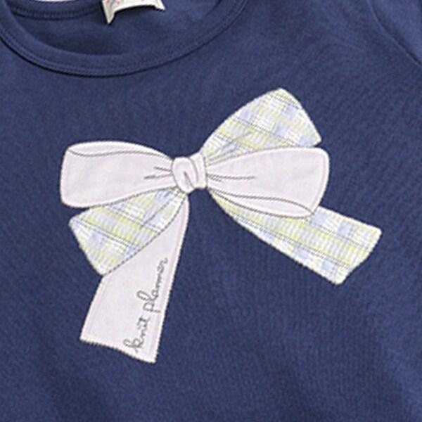 蝴蝶結貼花長袖T恤（100～130）