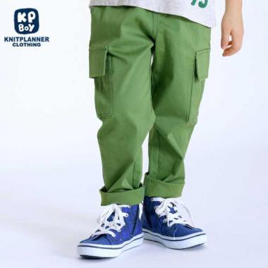 彈力斜紋工裝風長褲（100～130）