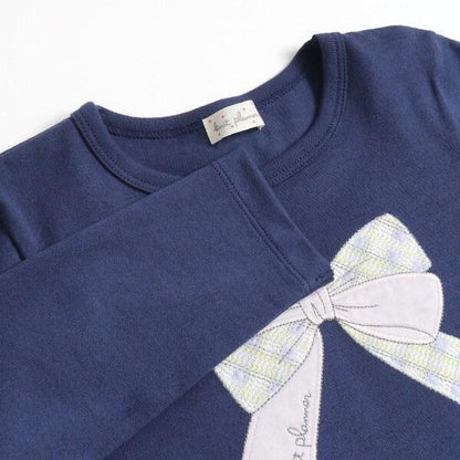 蝴蝶結貼花長袖T恤（100～130）