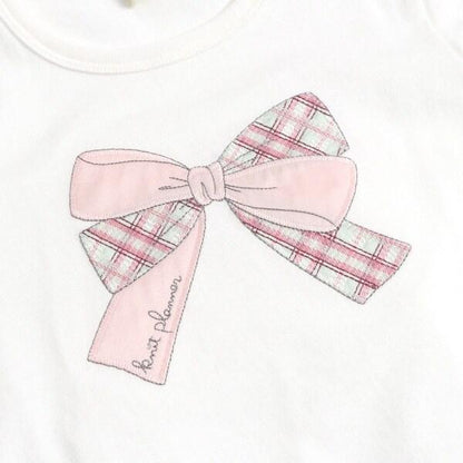 蝴蝶結貼花長袖T恤（100～130）