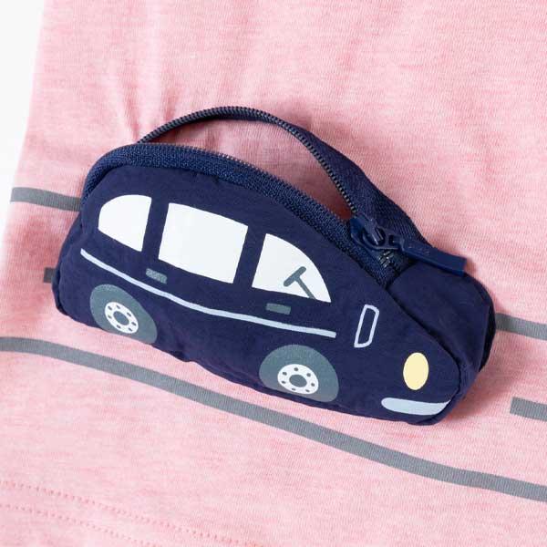 帶車車口袋彩色混紡短袖T恤（80～90）