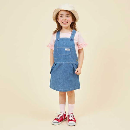 斜紋布/牛仔布揹帶裙（110～130）