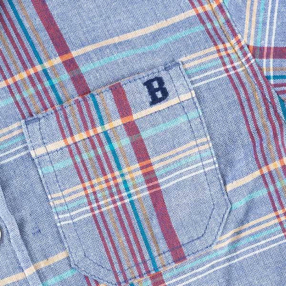 格子圖案長袖襯衫（100～130）