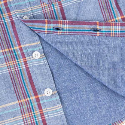 格子圖案長袖襯衫（100～130）