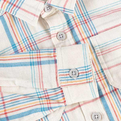 格子圖案長袖襯衫（100～130）