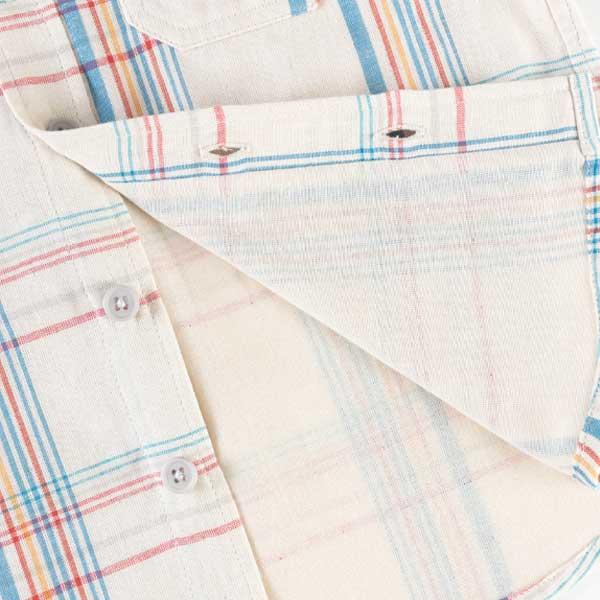 格子圖案長袖襯衫（100～130）