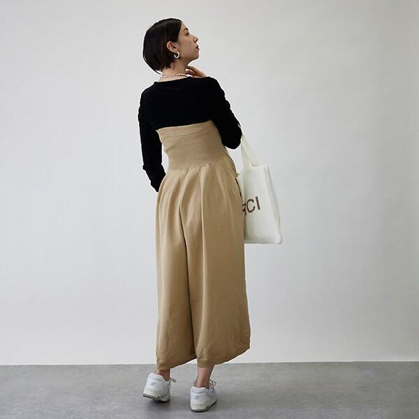 【LADIES】寬鬆腰身2WAY抹胸連體褲