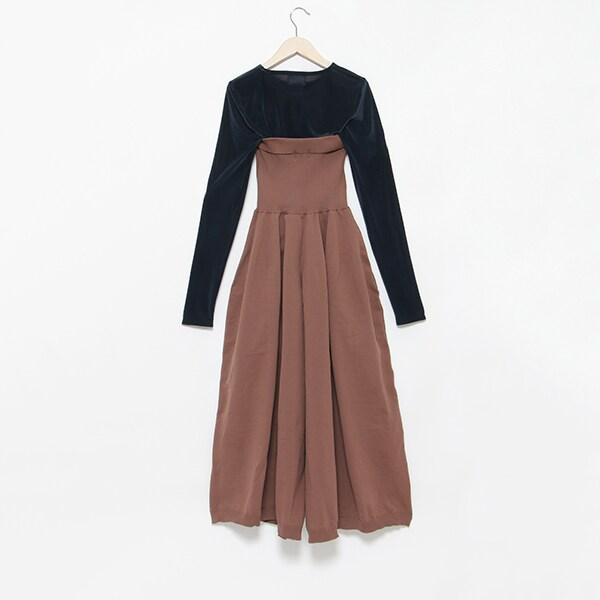 【LADIES】寬鬆腰身2WAY抹胸連體褲