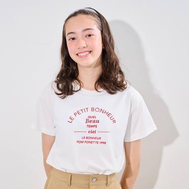 【接觸冷感】【抗菌】帶胸墊印花標語T恤