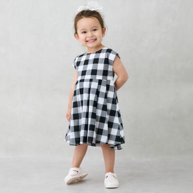 拼接喇叭連衣裙（兒童）