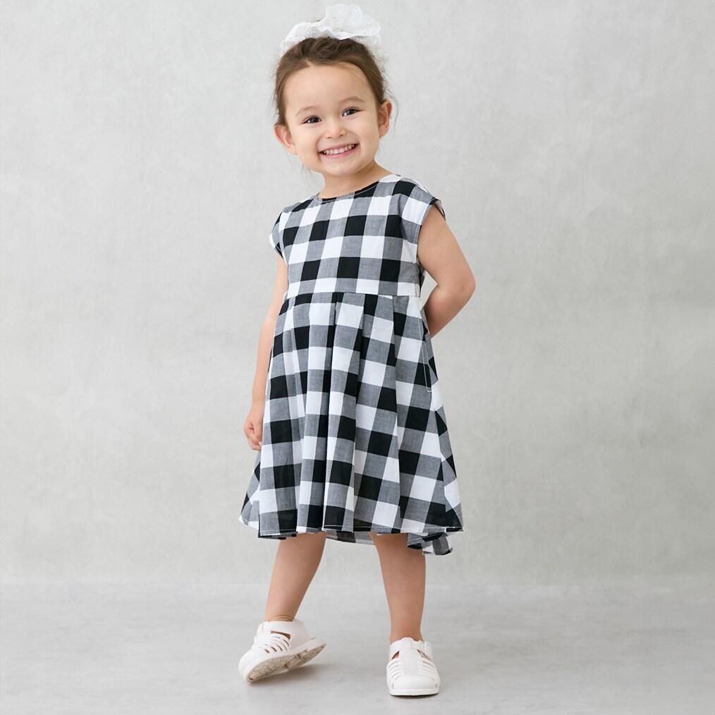 拼接喇叭連衣裙（兒童）