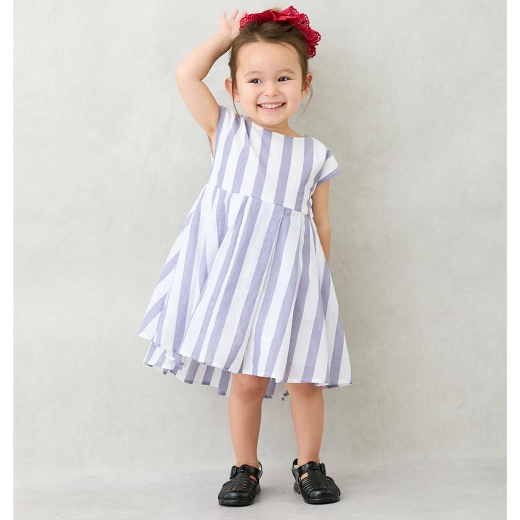 拼接喇叭連衣裙（兒童）