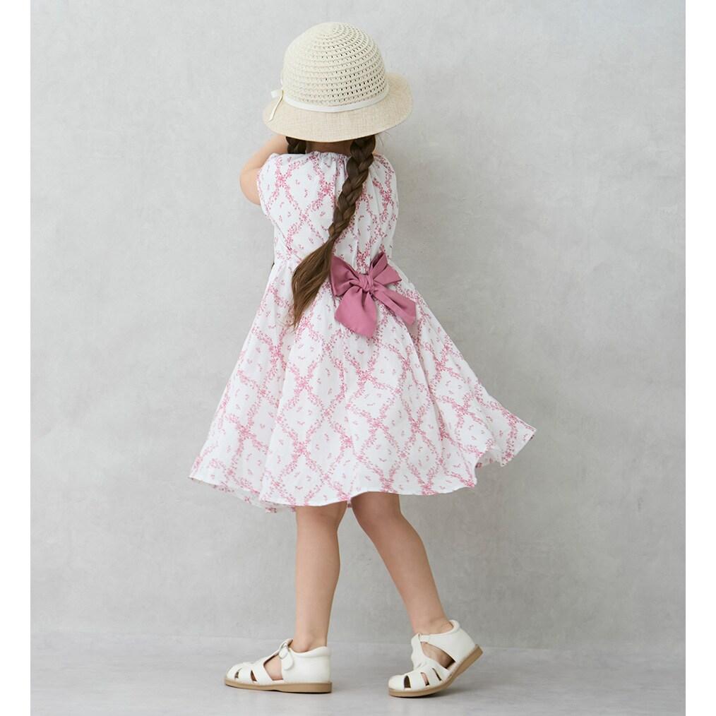 拼接喇叭連衣裙（兒童）