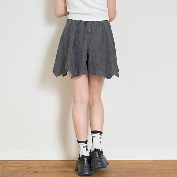 【LTXC】腰帶風牛仔裙褲