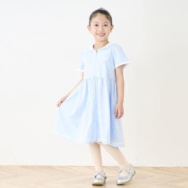 【芭蕾】前開襟水手領短袖連衣裙