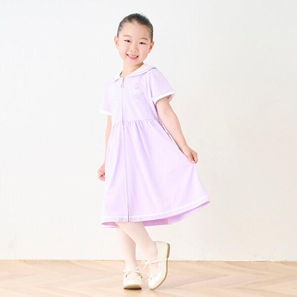 【芭蕾】前開襟水手領短袖連衣裙